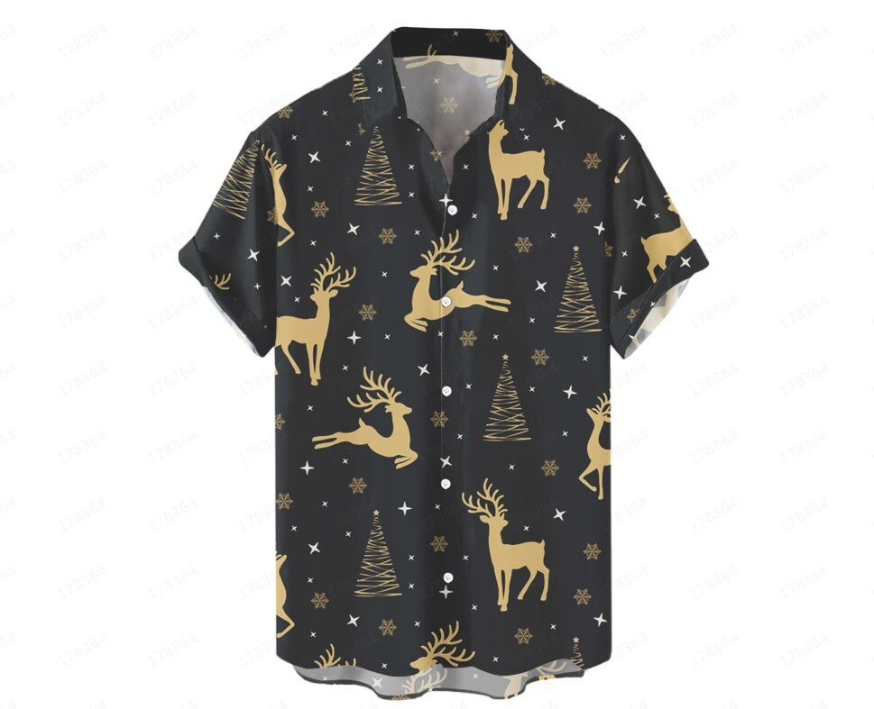 Hawaiian Men's Summer 3D Printed Short-sleeved Shirt