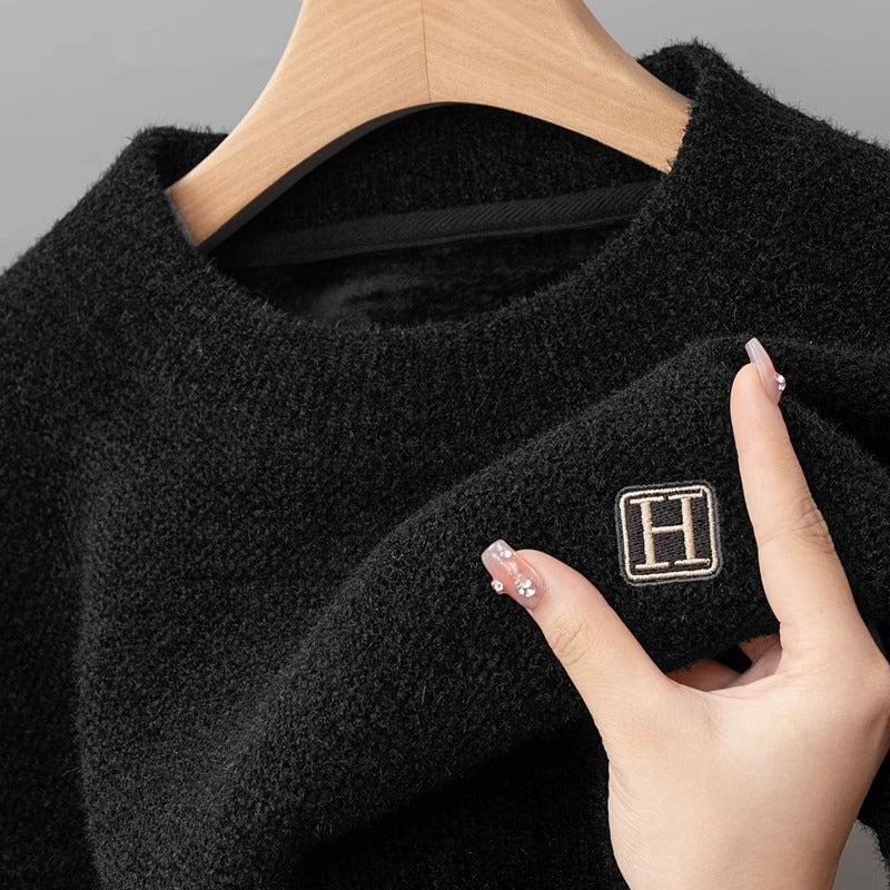 Men's Single-layer Fleece-lined Bottoming Shirt