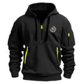 Men's Casual Sports Multi-zipper Embroidery Badge hoodie