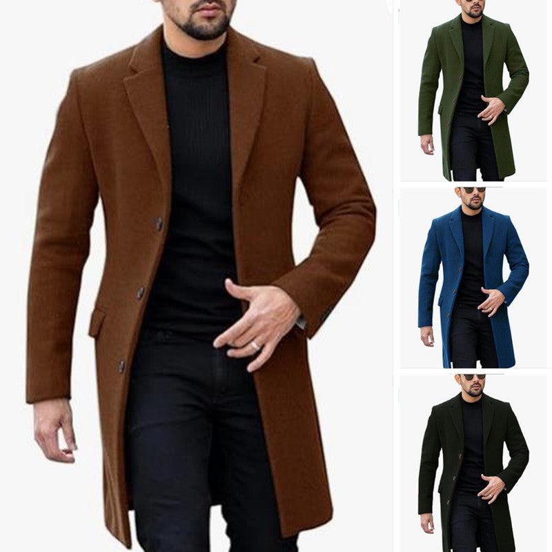 Single-breasted Cardigan Woolen Coat