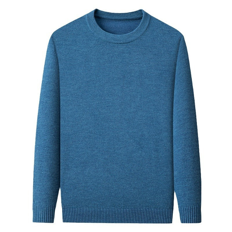 Solid Color Men's Round Neck Long Sleeve Autumn And Winter Leisure Sweater