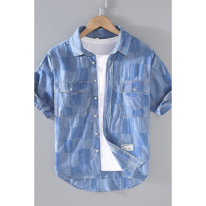 Men's Denim Short Sleeve shirt