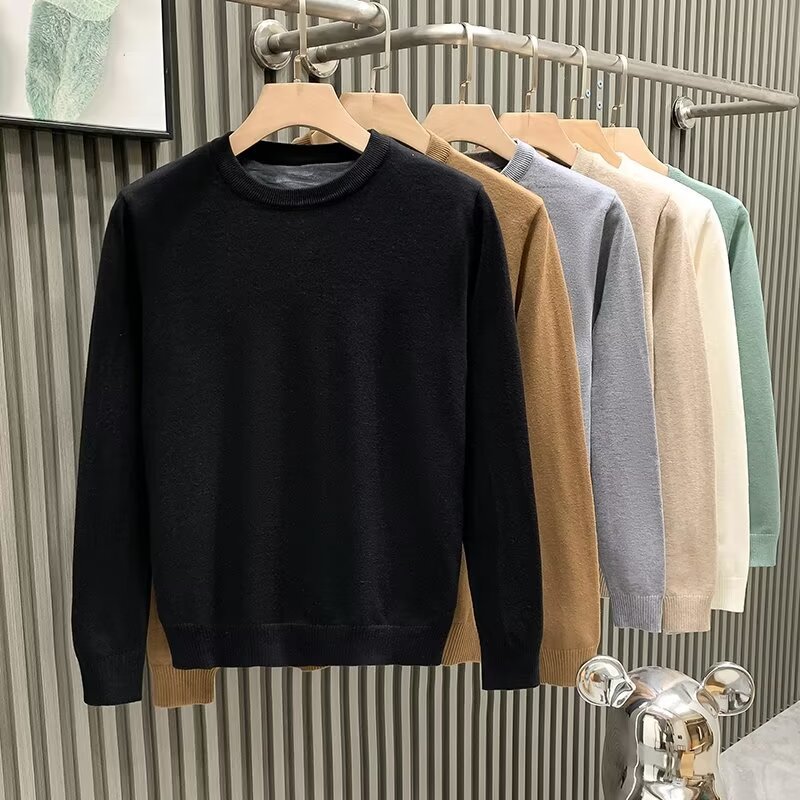 Men's Solid Color Casual Bottoming Sweater