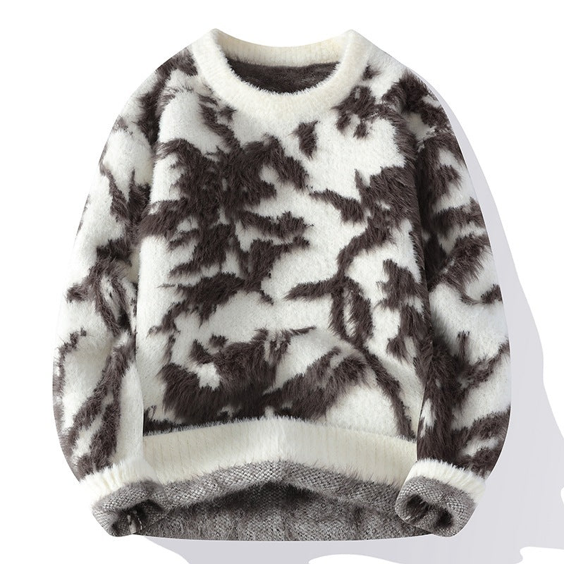 Autumn And Winter Round Neck Loose Sweater Men's Knitted Shirt