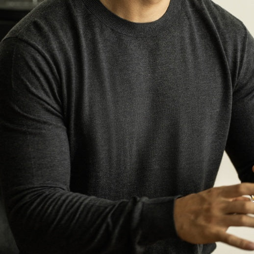 Wool Mulberry Silk Men's Knitted Long Sleeve sweater