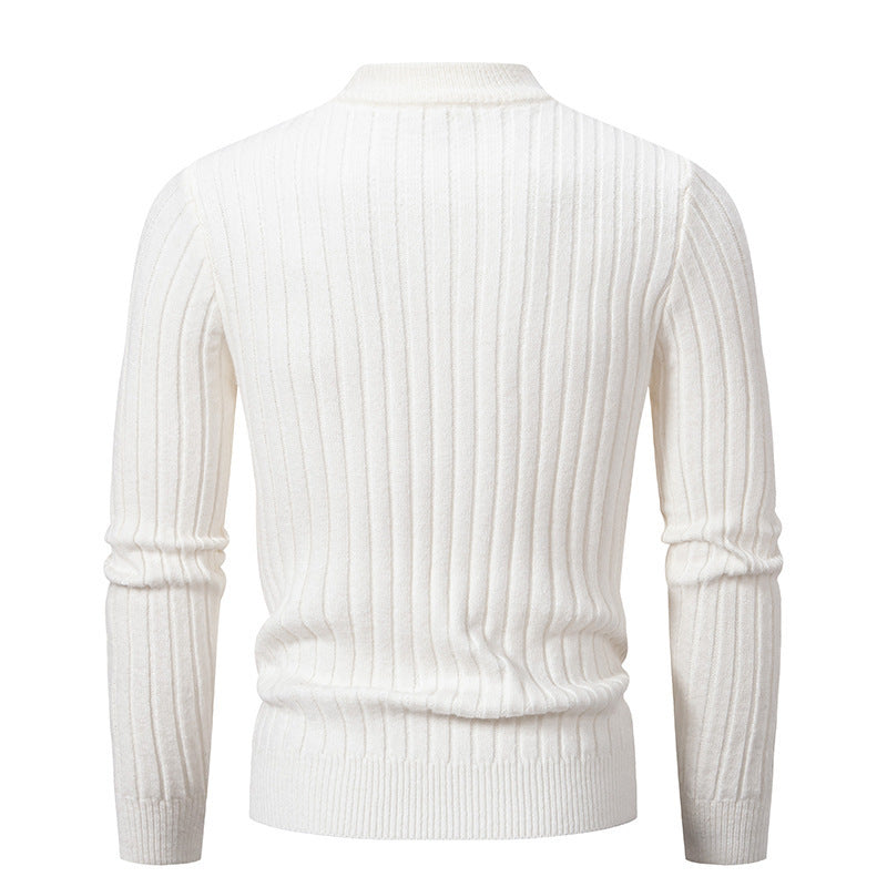 Men's Twisted Round Neck Pullover Leisure Sweater