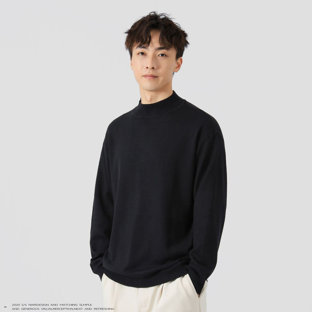 Solid Color Loose Inner Wear Leisure Warm Bottoming Long-sleeved Sweater