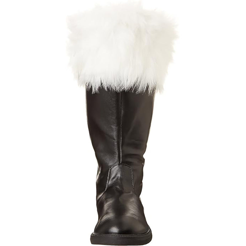Christmas Old Man Boots White Plush Halloween boots