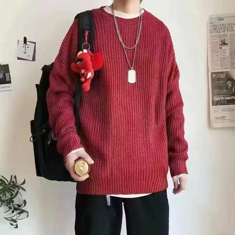 Loose Casual Retro Crew Neck Sweater