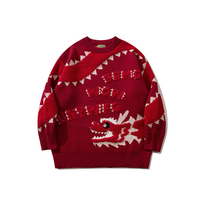 Cartoon Loose Round Neck Sweater