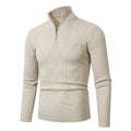 Men's Casual Stand Collar Long Sleeve Half Zipper Sweater