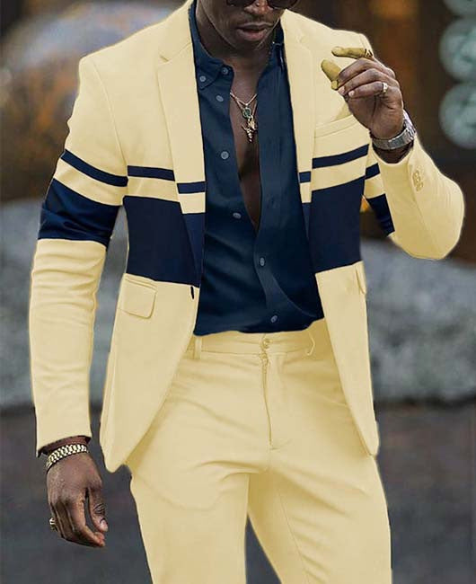 Spring Striped Suit Jacket