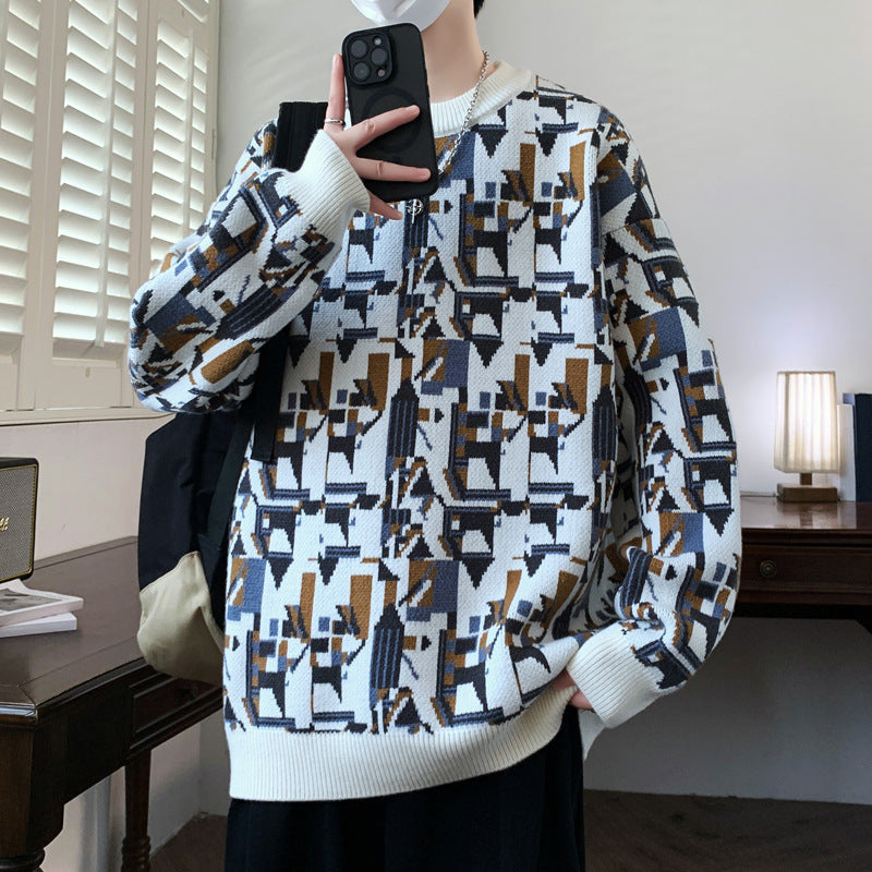 Men's Round Neck Knitted Sweater