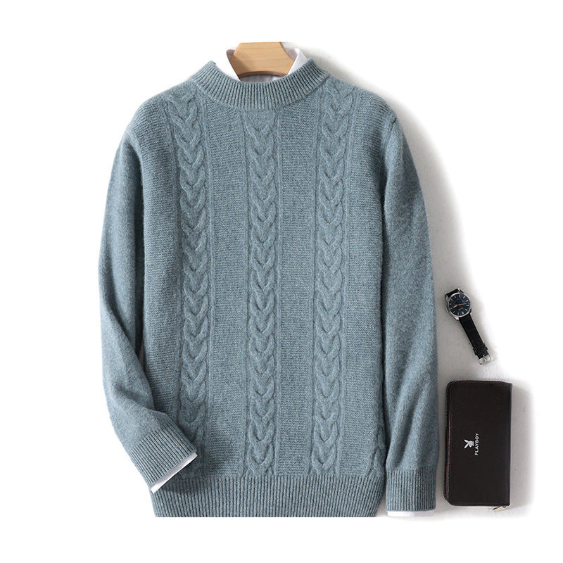 Autumn And Winter Men's Pure Wool Half Turtleneck Thickened Sweater