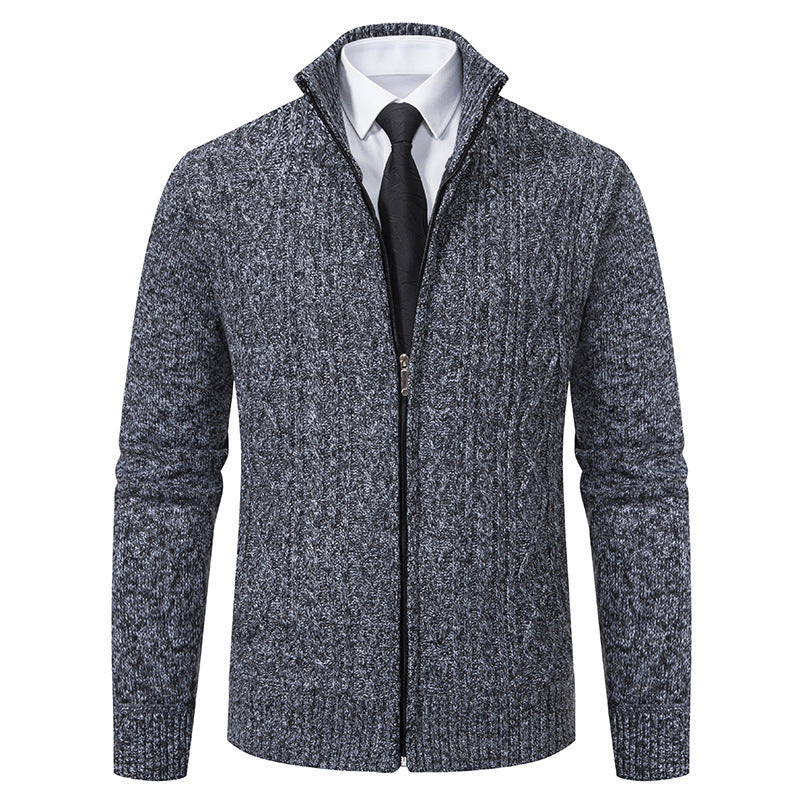 Men's Stand Collar Casual Cardigan Sweater Coat