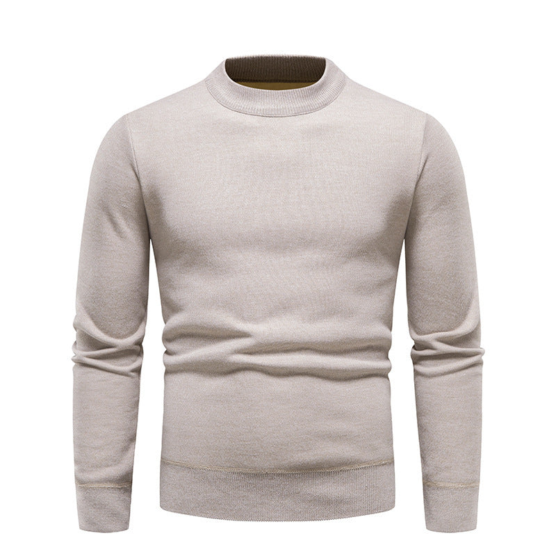 Men's Fleece-lined Thick Round Neck Sweater