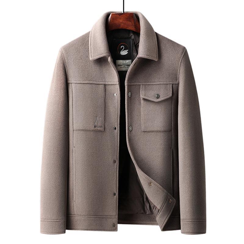 Autumn And Winter Men's Lapel Detachable Down Feather Liner Wool Workwear Jacket