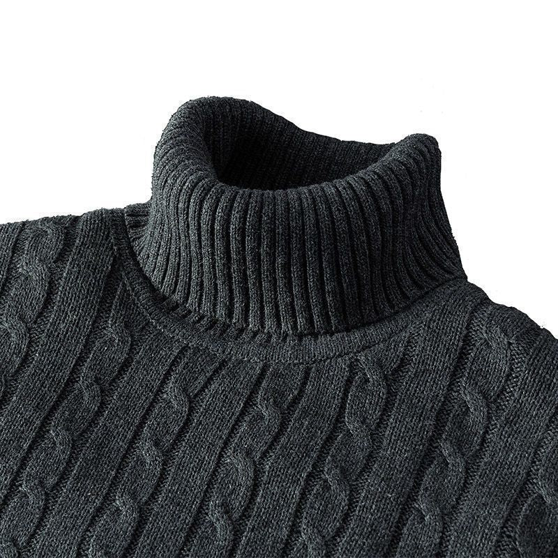Men's Turtleneck Fleece-lined Thickened Sweater