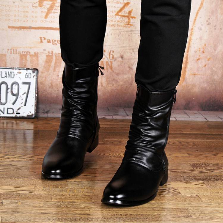 British Leather Pointed Men's Boots