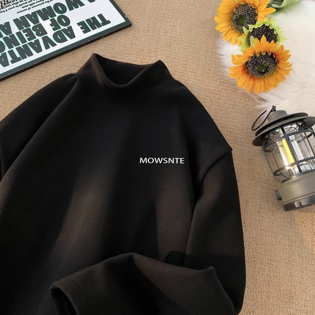 V-neck Men's Solid Color Coarse Yarn Knitted Sweater