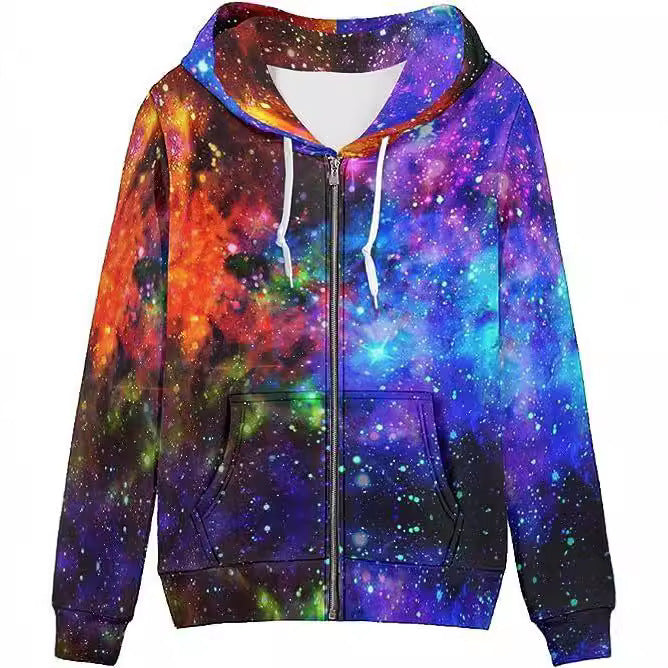 Men's And Women's 3D Painted Printed Zipper hoodie