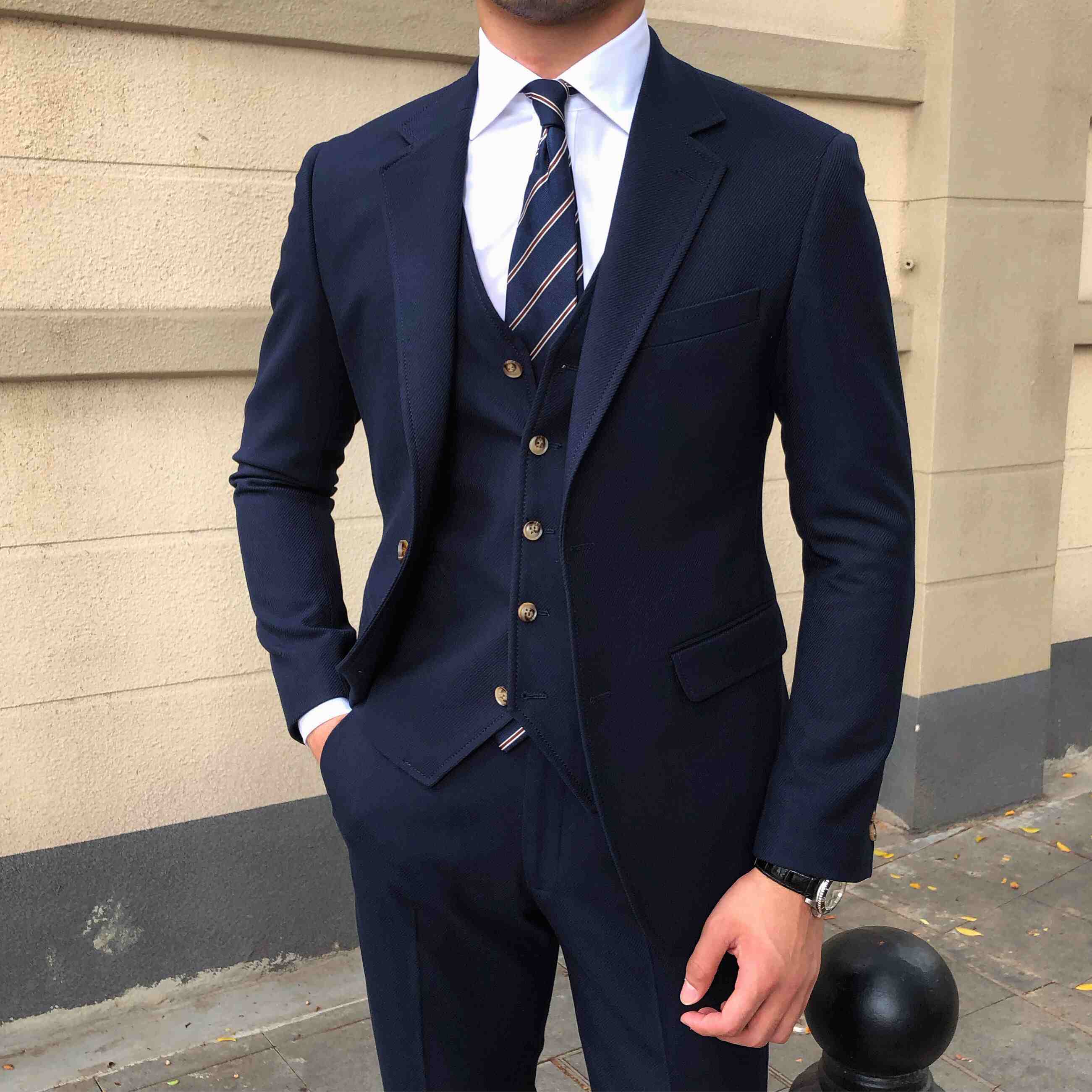 Men's Slim-fitting Three-piece Suit Versatile Casual suit