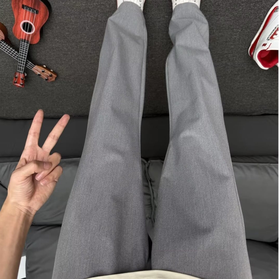 Black Willow Leaf Machete Straight Casual Pants