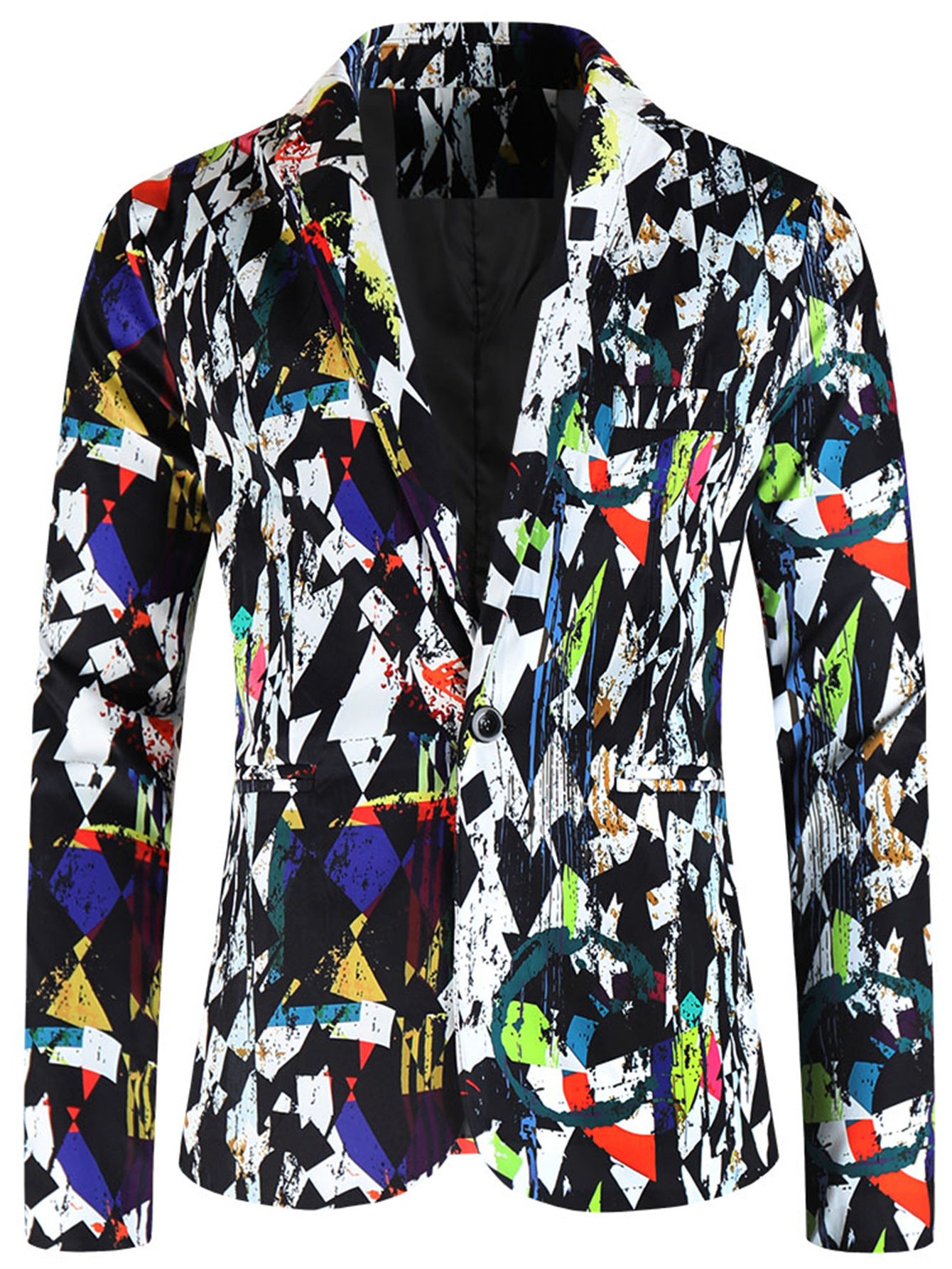 One Button Printing Leisure Suit men