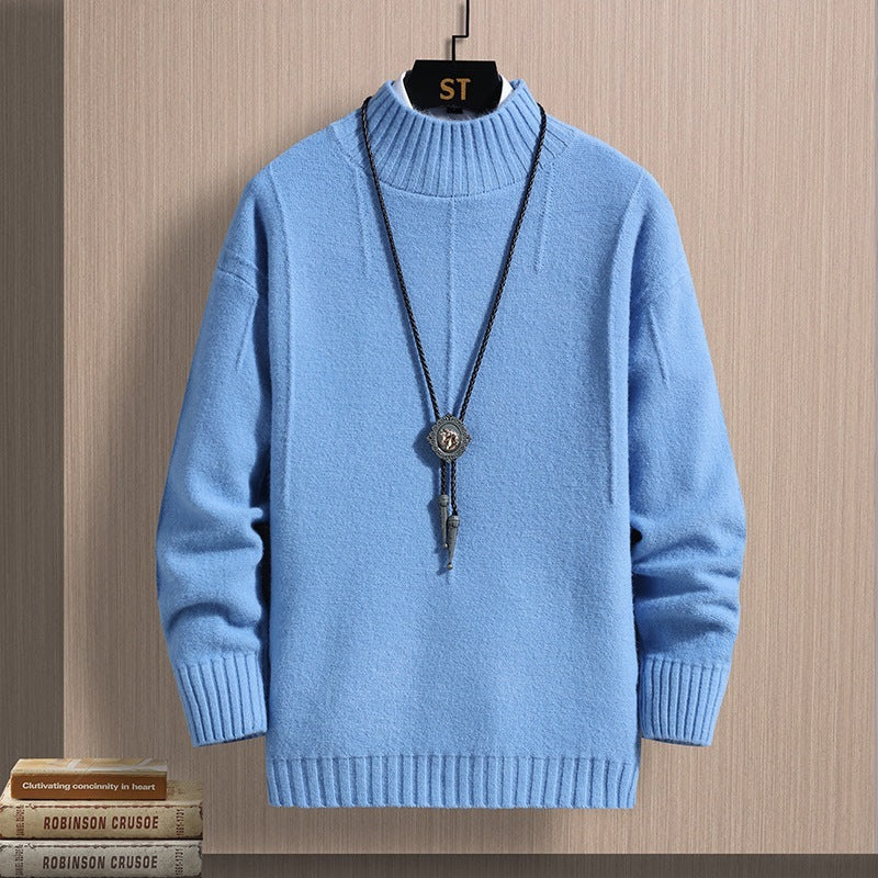 Autumn Middle-collar Long Sleeve Jacquard Pullover sweater