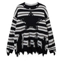 Stitching Contrast Color Long Sleeves Round Neck Sweater