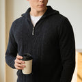 Pure Wool Sweater Half-height Zip Leisure Warm Sweater