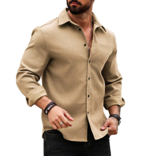 Men's Cotton And Linen Long Sleeve Shirt