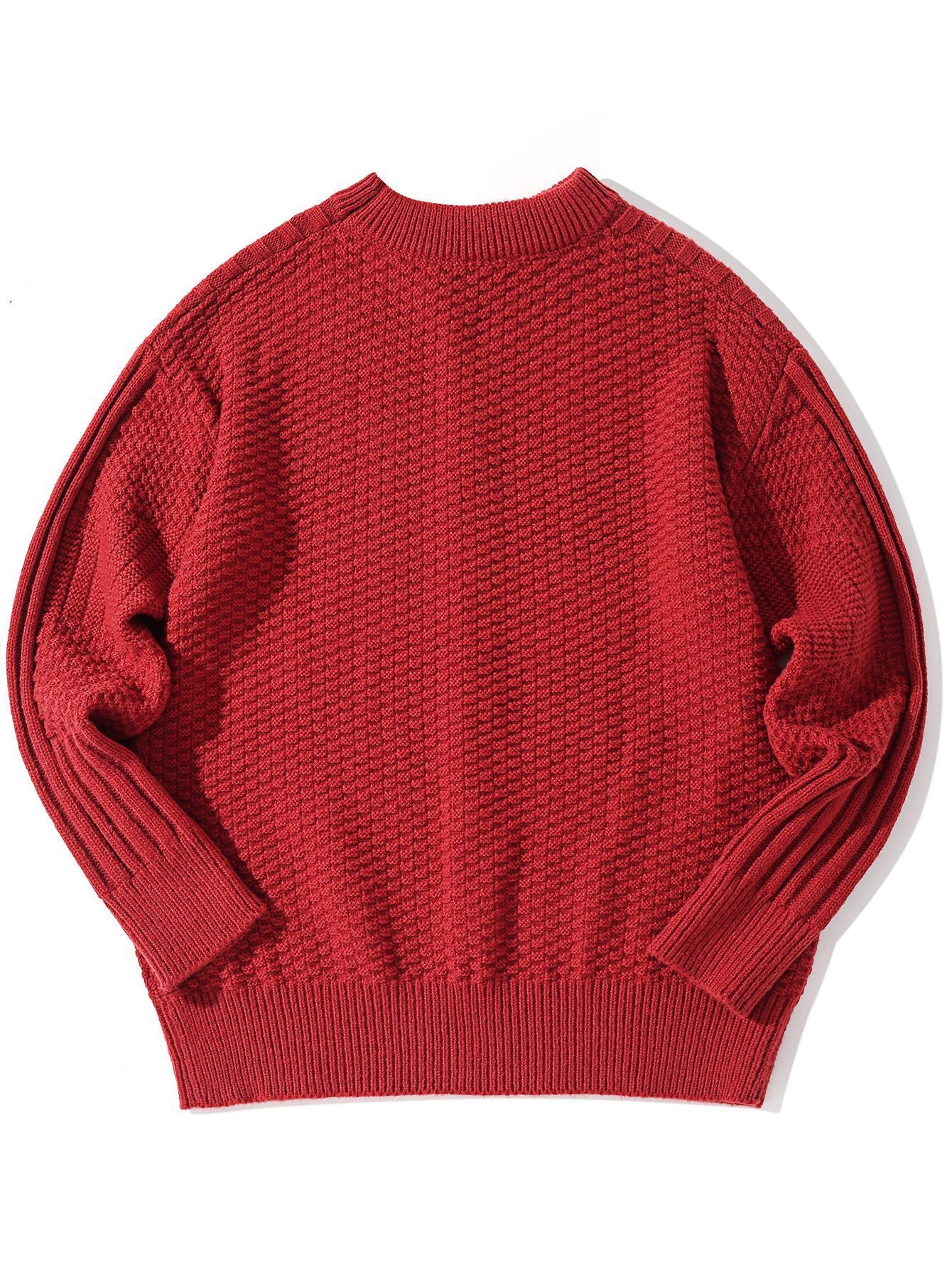 Men's Solid Color Long Sleeve Round Neck Sweater