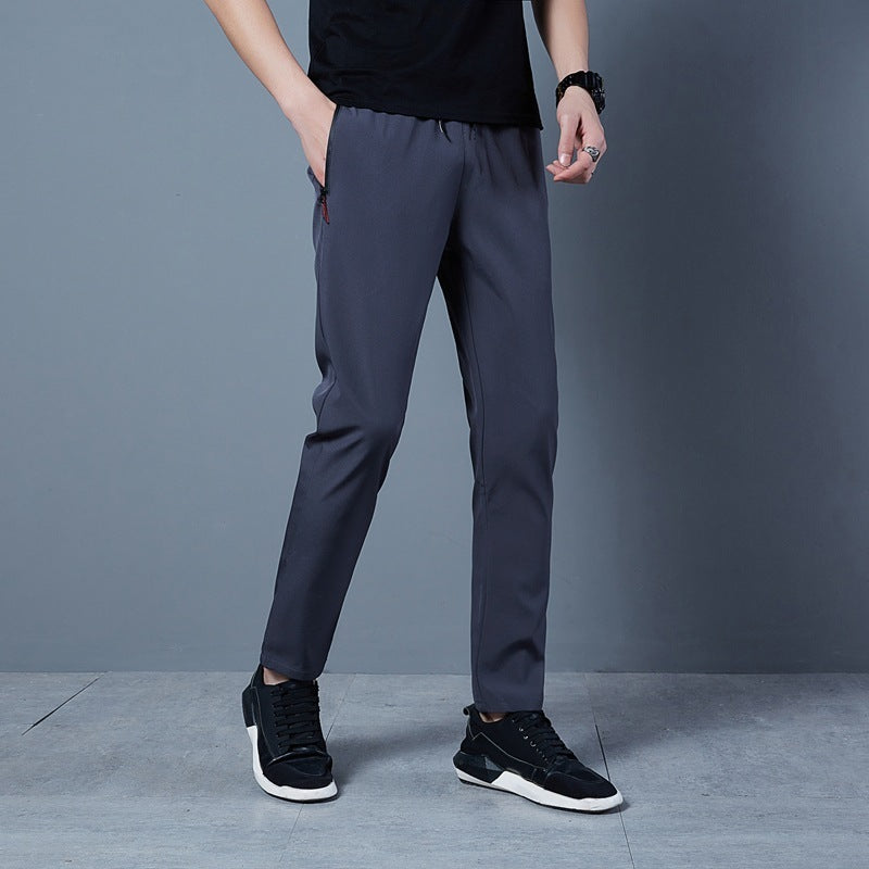 Mens Solid Color Loose Casual Pants