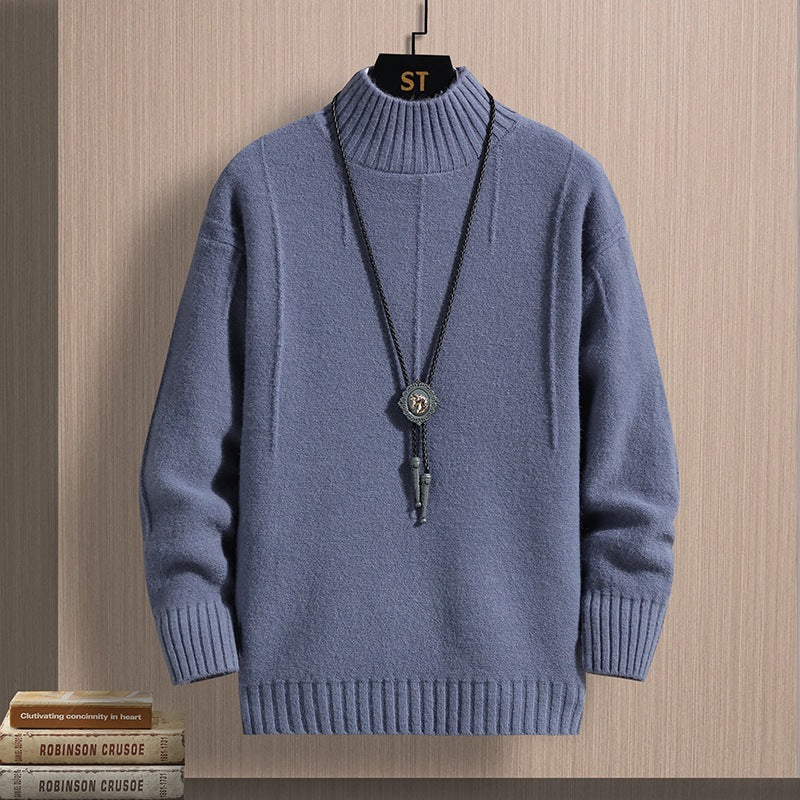 Autumn Middle-collar Long Sleeve Jacquard Pullover sweater