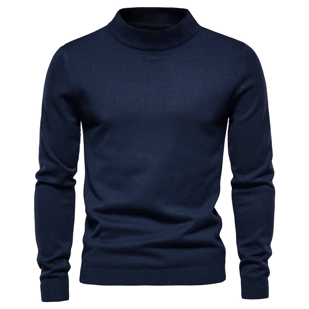 Mid-collar Slim Fit Men's Sweater