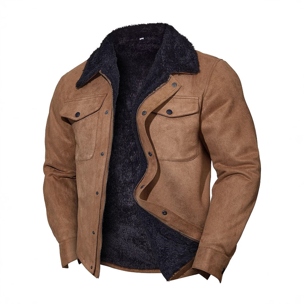 Men's Vintage Suede Casual lapel Coat