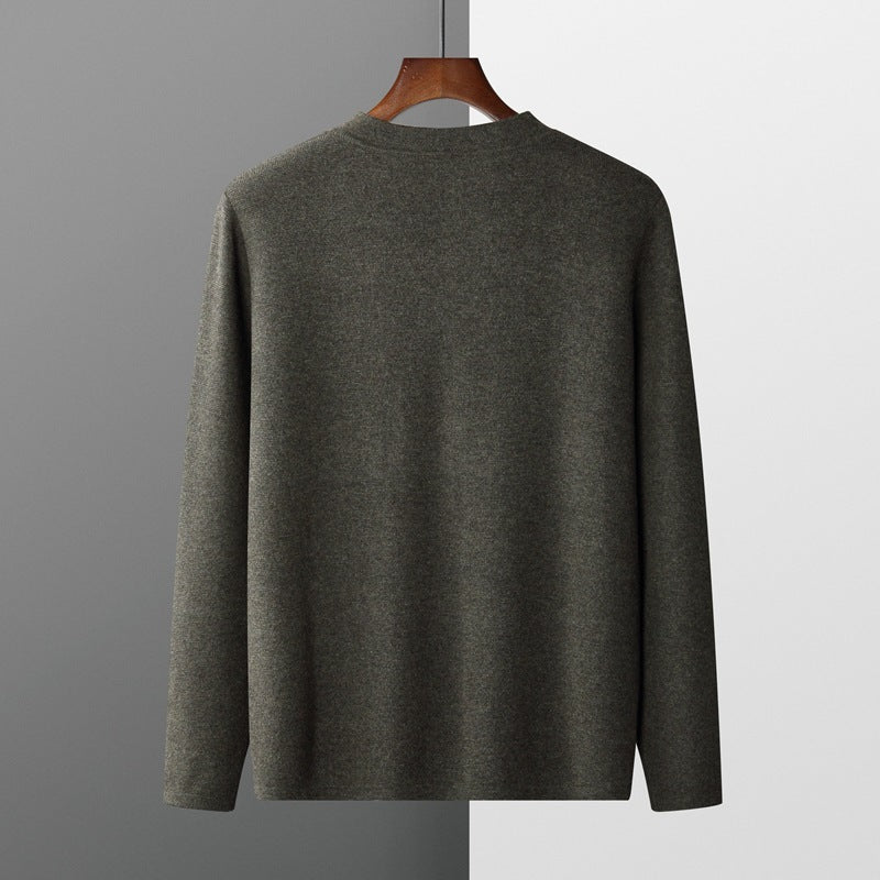 Wool Cardigan Men's Stand Collar Solid Color sweater