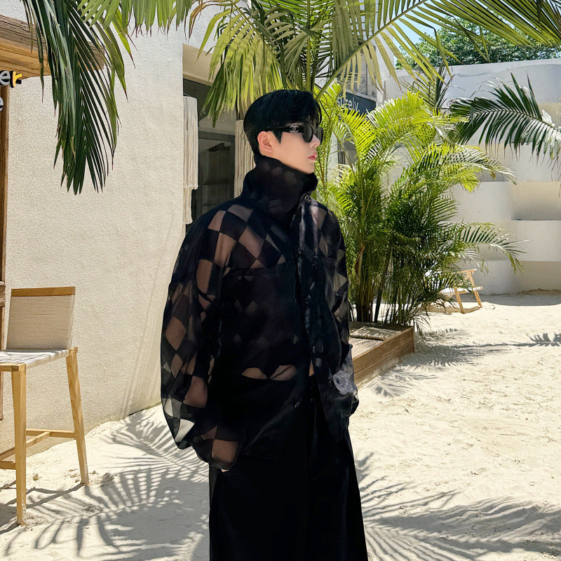 Summer Loose Sun Protection Plaid Casual Shirt