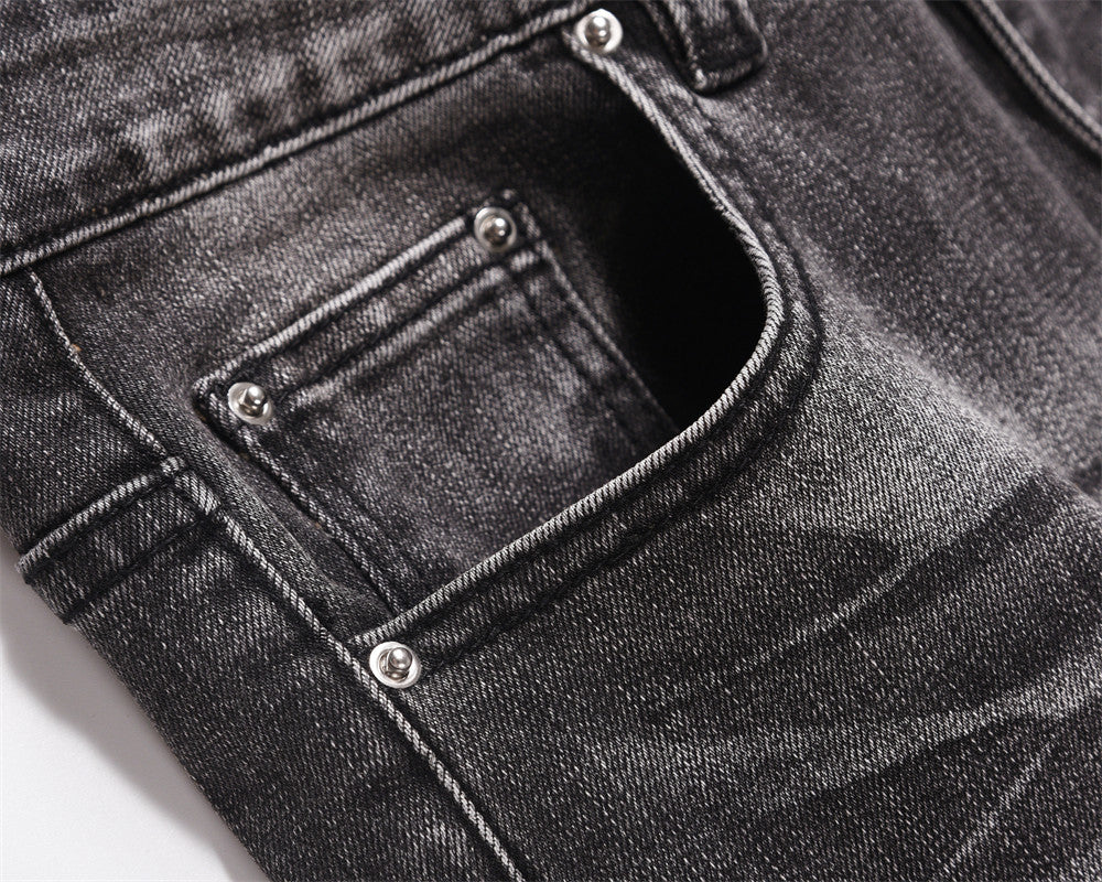 Washed Wear-white Jeans For Men