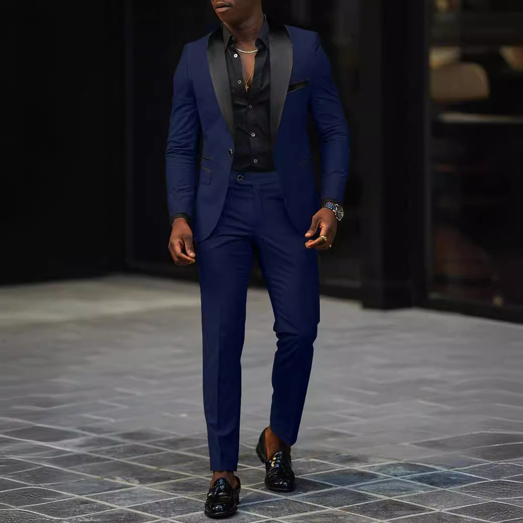 Autumn Men's Business Casual Slim-fitting Suit Two-piece Suit