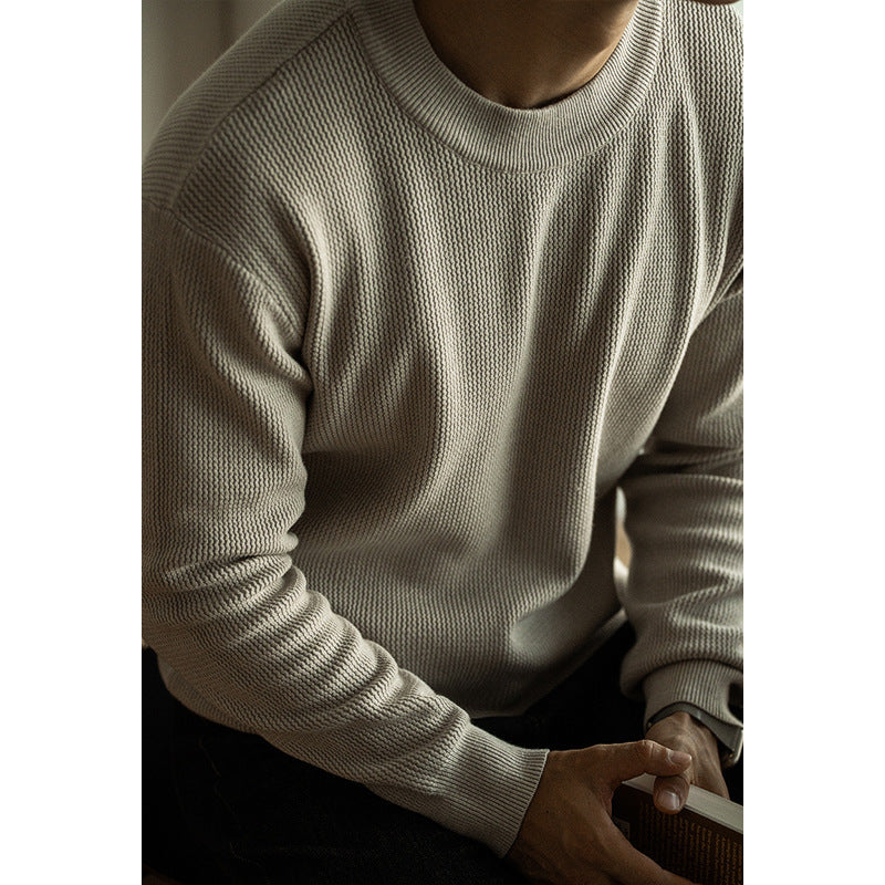 Jacquard Autumn And Winter Crew Neck Pullover Sweater Men