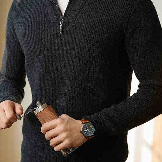 Half-height Zip Turtleneck Sweater