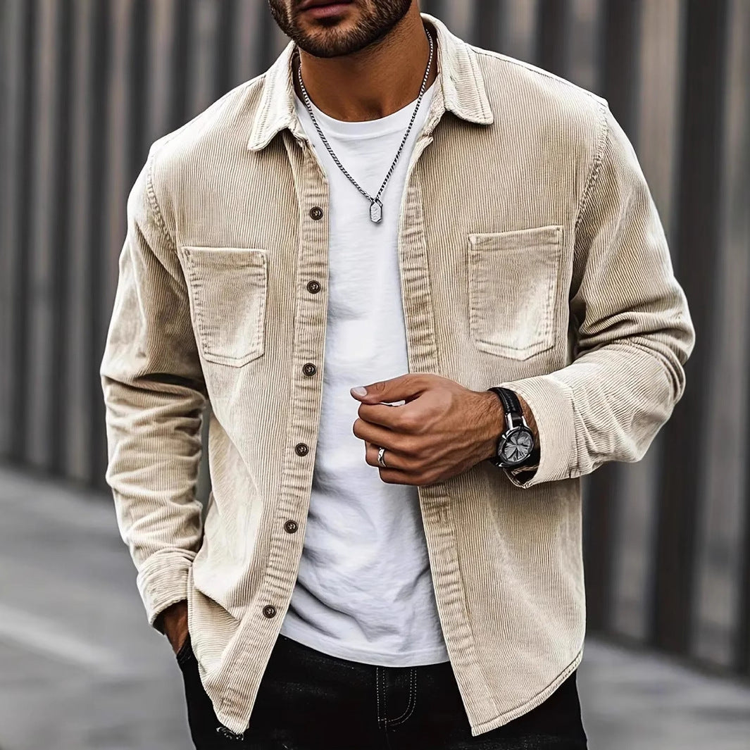 Corduroy Long Sleeve Casual All-matching Shirt