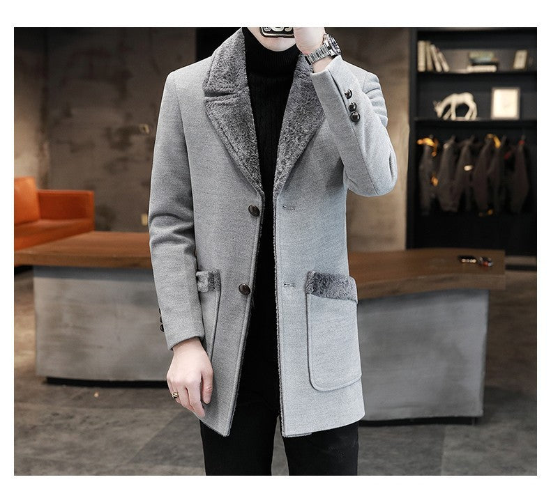 Fur And Leather Overcoat men