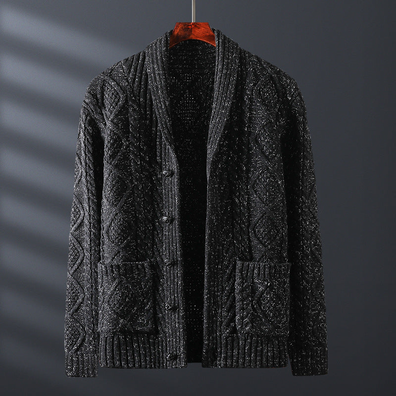 Men's Solid Color Sweater Knitted Coat