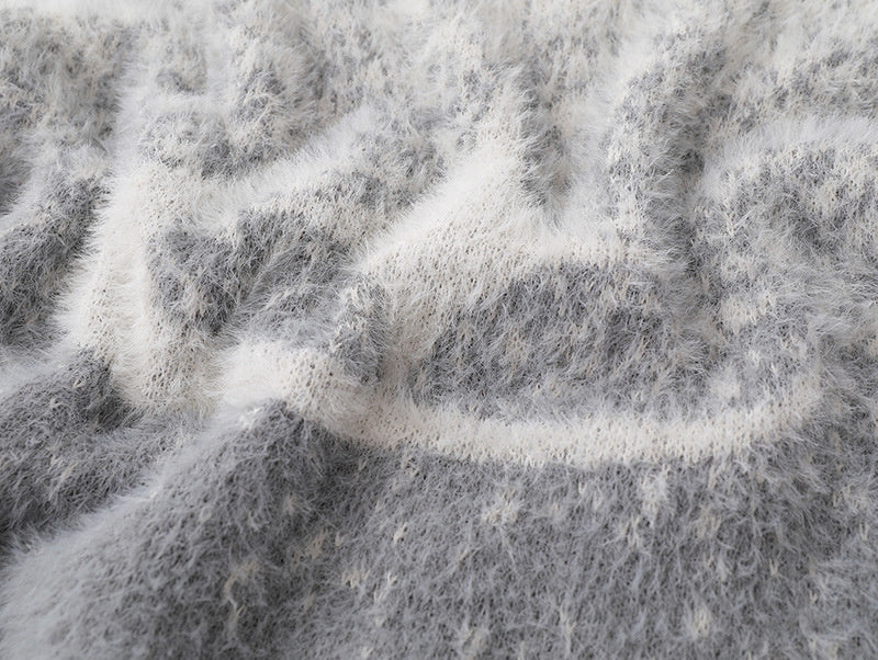 Gradient Warm And Loose Long Sleeve Round Neck Sweater