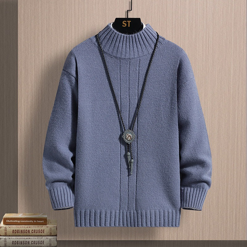 Autumn Middle-collar Long Sleeve Jacquard Pullover sweater