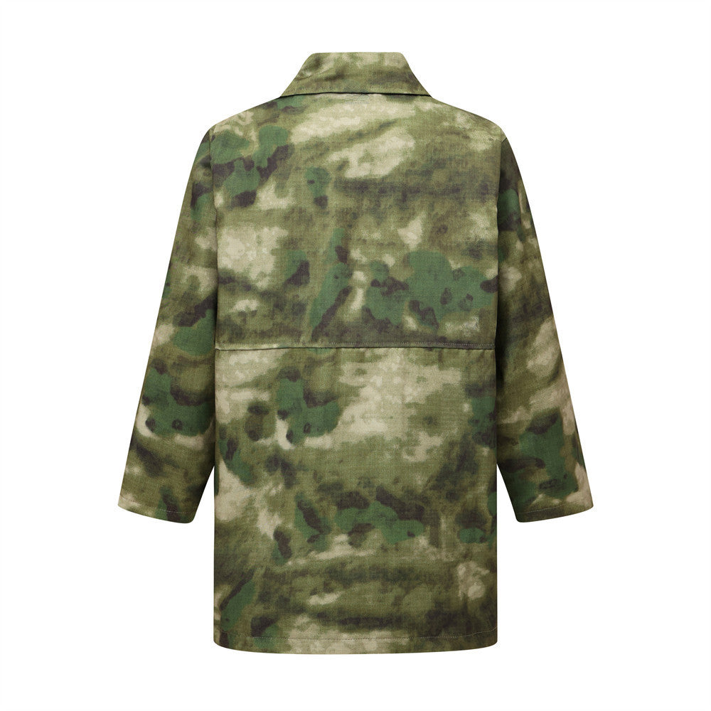 Tactical Camouflage Military Coat Men's Loose Mid-length Jacket