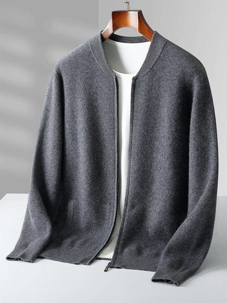 Round Neck Men's Cardigan Coat